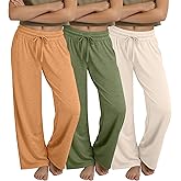 YooAurvox 3 Pack Girls' Wide Leg Sweatpants with Pockets Drawstring Baggy Lounge Pants Kids Loose Workout Athletic Soft Pant