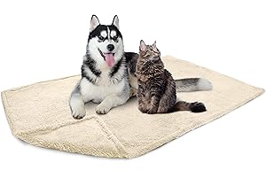 PetAmi Fluffy Waterproof Dog Blanket for Medium Large Dogs, Soft Warm Pet Sherpa Throw Pee Proof Couch Cover, Reversible Cat Bed Blanket Sofa Protector, Plush Washable Pad (Beige Cream, 40x60)
