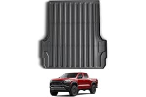 CARESA Truck Bed Mat with Raised Edge for 2023 2024 2025 Chevy Colorado/GMC Canyon Accessories, 5FT All Weather TPE Pickup Bed Liner Cargo Mat