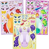 JOYIN 36 Pcs Make-a-face Sticker Sheets Unicorns Kids Party Decor view 4