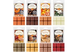 Fall Scented Wax Melts, SALKING Soy Wax Melts, Strong Wax Cubes Gift Set for Wax Warmer - Pumpkin Spice, Caramel Apples, Cand