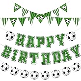 Soccer Happy Birthday Banner Soccers Sports Paper Garland Soccer Pennant Bunting Flag Decor Soccers Happy Birthday Party Decorations for Kids Boys and Girls Sports Football Birthdays Party Supplies