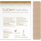 Epi-Tab Squares Silicone Scar Sheets, Professional-Grade, 6-Pack, Natural | Small Silicone Scar Sheets for Hypertrophic &amp; Keloid Scars from Trauma &amp; Liposuction, Premium Silicone Gel Sheets for Scars