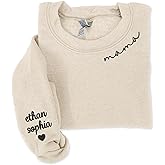 NAZENTI-Custom Mama Embroidered Sweatshirt Kids Names-Personalized Gifts For New Mom, Mommy Birthday, Mothers Day, Christmas