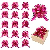 36 Pieces Black Pull Bow Wrapping Pull Bow Ribbon Pull Bows for Wedding Baskets,6 Inches Diameter Gift Bows, Large Bows for Presents. (Rose Red)
