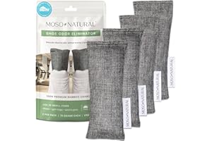 Moso Natural Shoe Deodorizer Insert (2 Pack) Charcoal Odor Absorber for Shoes | Gym Bag & Boot Deodorizer | Long-Lasting Shoe