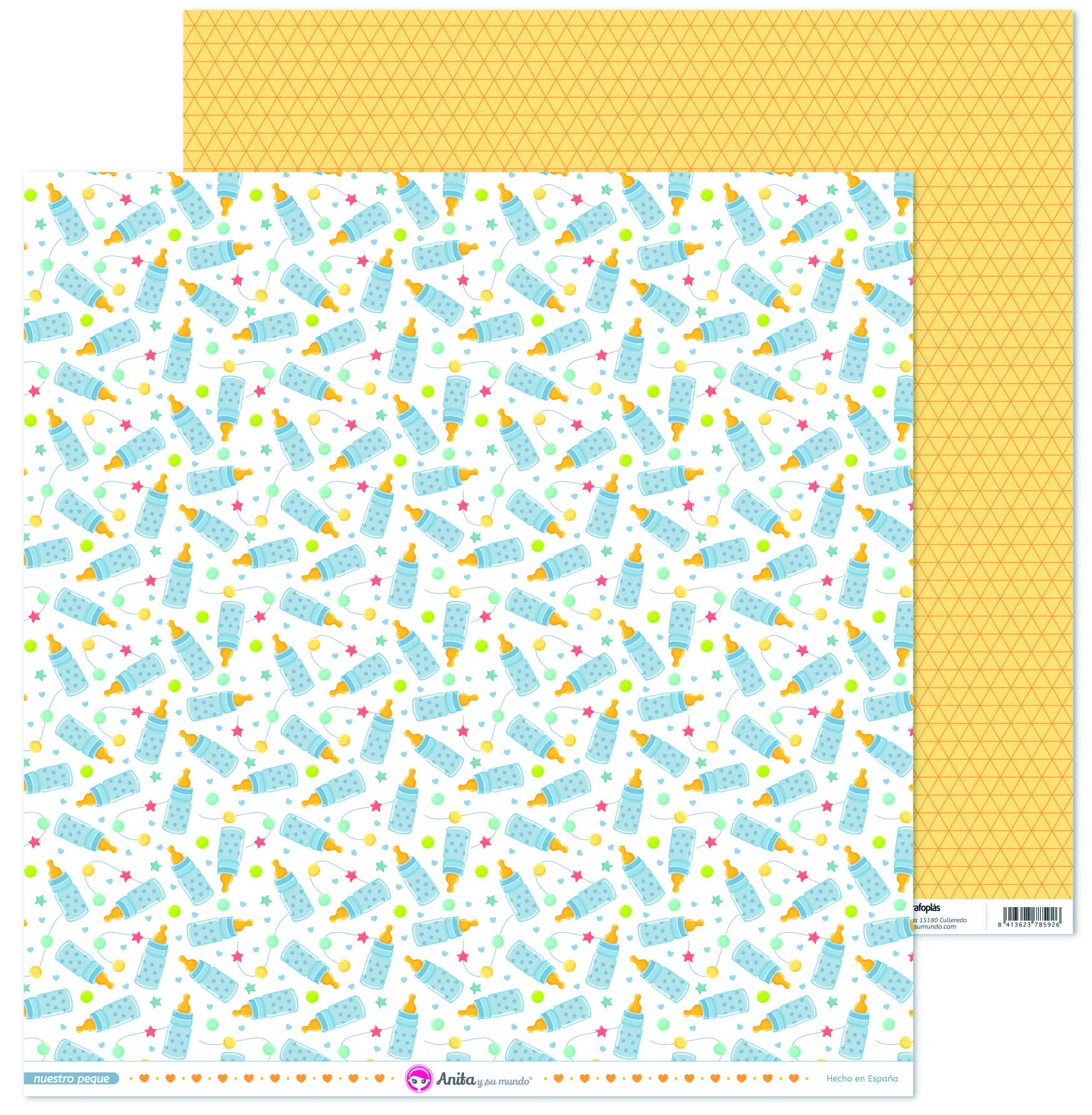 Anita and Su Mundo Collection Our Small Scrapbooking Papers, Paper, Bottle, 12" x 12"