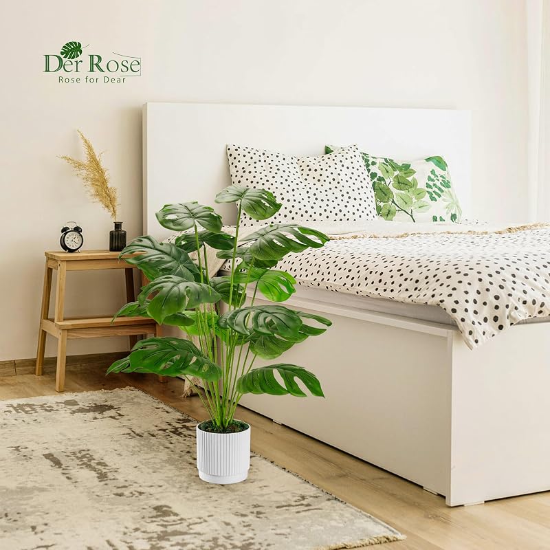 Plantes Artificielles Interieur Monstera en Pot,71cm Fausse Plante Idéal pour la Décoration de Salon, Chambre, Bureau et Jardin（1 Pot） — photo 5 sur 6
