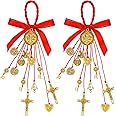 Xinnun 2 Pcs Saint Benedict Medal Protection from Evil Blessing Charm Catholic Saint Benito Medalla Handmade Jewelry Charms for Women Men Car Gift