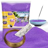 RAINFLOW 15oz Fine Purple Sand for Crafts - Quartz Zen Garden Sand | Decorative Sand for Aquarium Tank, Wedding Unity Ceremony, Zen Garden, Vase Filler &amp; Incense Burner &amp; Substrate