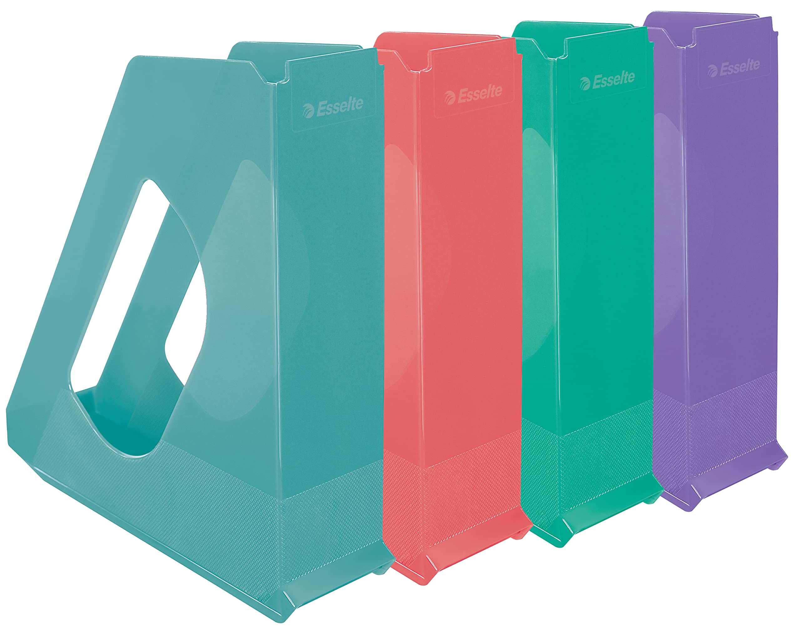 Esselte - A4 Magazine Holder, Storage for Documents, Catalogs & Magazines, Home / Office, Textured Pattern, Colour'Breeze Range, Set of 1, Assorted Colours, 626281