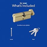 XFORT Brass 45/55T Thumb Turn Euro Cylinder Lock 100mm UPVC Door view 5
