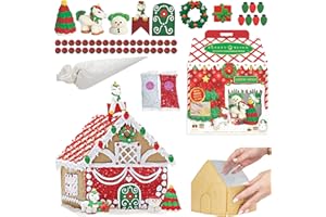 BAKERY BLING Christmas Gingerbread Cookie House Kit - Unicorn Magical Manor Insta-House with Quick-Build Technology - Includes Pre-Baked Cookies, Icing, Glittery Sugar and Edible Figurines - Nut and Dairy Free