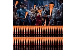 YOFOBU 60 Pack Orange Glow Fiber Optic Wands,LED Light Up Wands with 3 Flashing Models,Glow in the Dark Wands for Halloween,Christmas,Thanksgiving Birthday,Concert Club Party Favors