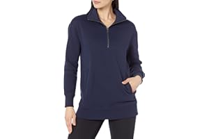 Amazon Aware Women's Relaxed-Fit Half Zip Tunic Sweatshirt (Available in Plus Size)