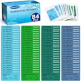 TENKAIWICK 84 Pack Suture Thread with Needle, Sutures for Medical Students Training Only