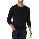 Amazon Essentials Men's Crewneck Cable Cotton Sweater