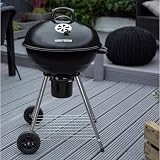 George Foreman Portable Charcoal BBQ Round Kettle 47.5 cm Grill with Wheel Stand view 2