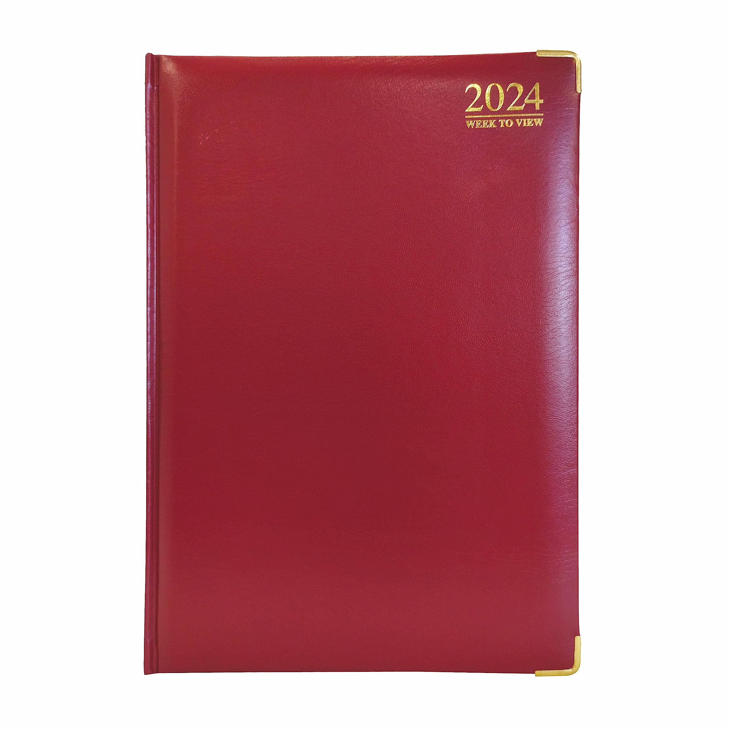 G4GADGET G4 2024 A4 Burgundy/Red Week to View Diary Hardback Cover 80GSM Paper for Business Office & Home — image 1