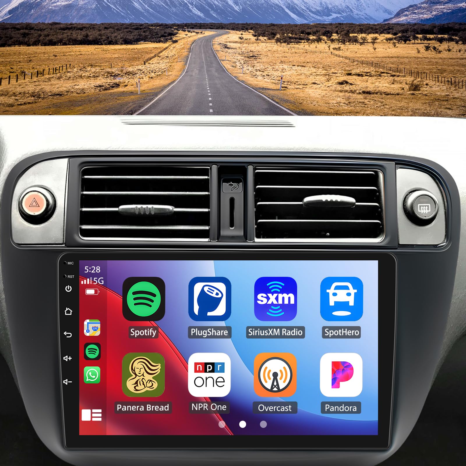Photo 1 of Car Radio for Honda Civic 1995 1996 1997 1998 1999 2000-9 Inch Wireless Apple Carplay Touch Screen for Civic Aftermarket Stereo with Bluetooth, FM, Android Auto, GPS, WiFi, SWC, Mic, Backup Cam