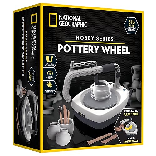 NATIONAL GEOGRAPHIC Hobby Pottery Wheel Kit 8" Variable Speed Pottery