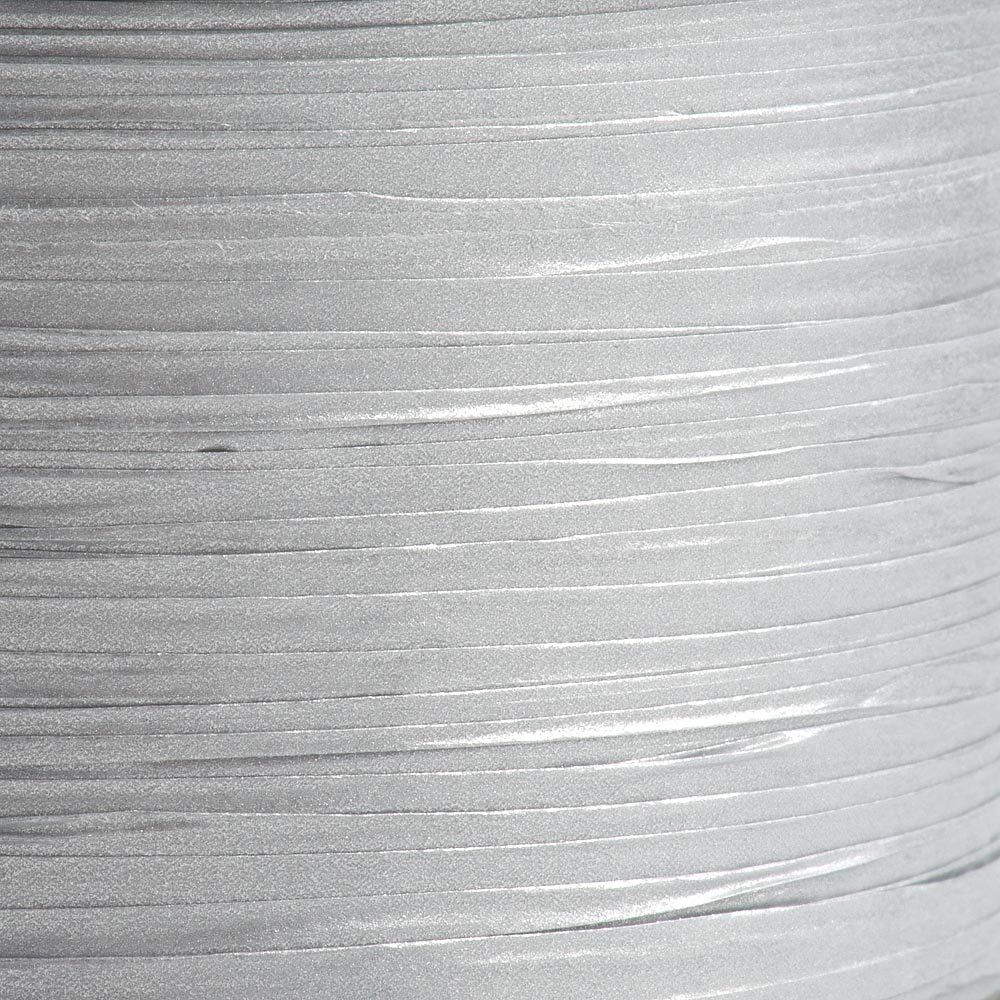 Italian Options Paper Raffia Ribbon 7mm x 100M - Metallic Silver — image 1