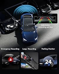 REDTIGER T27 Mirror Dash Cam Front and