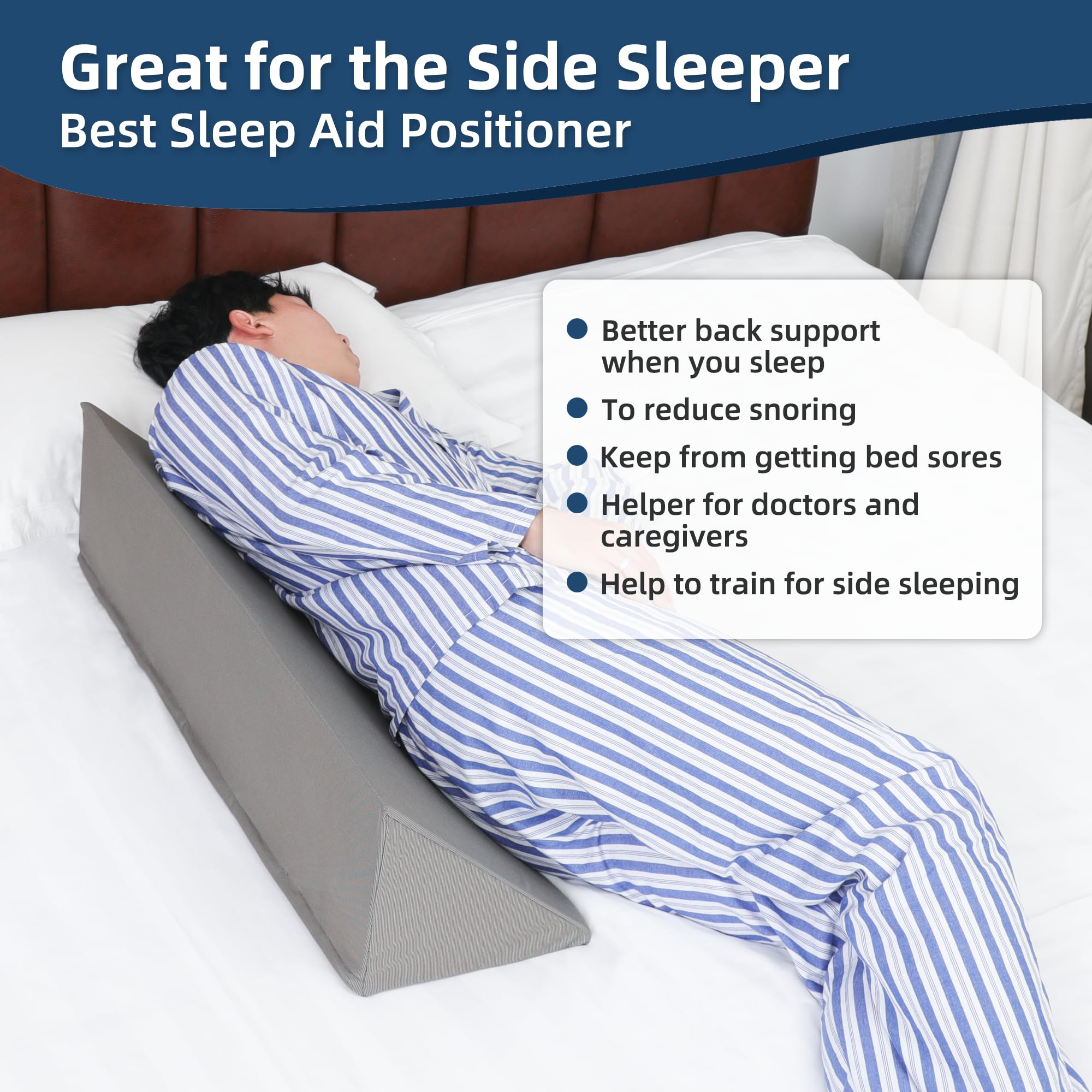 Fanwer Wedge Pillow for Side Sleeping, 34