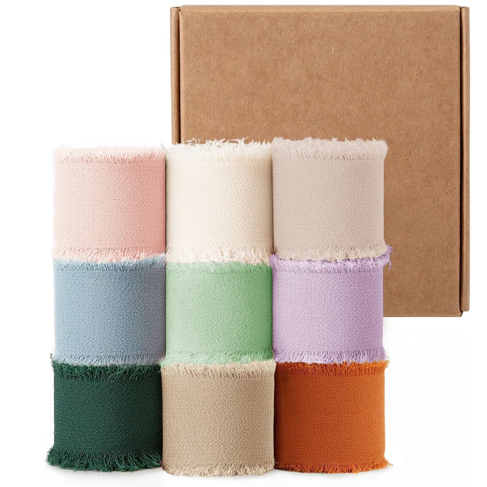 Chiffon Ribbon 9 Colours 3 cm x 5 m Chiffon Gift Ribbon Silk Ribbon Wedding for Wedding Invitation Bouquet Table Decoration Gift Packaging