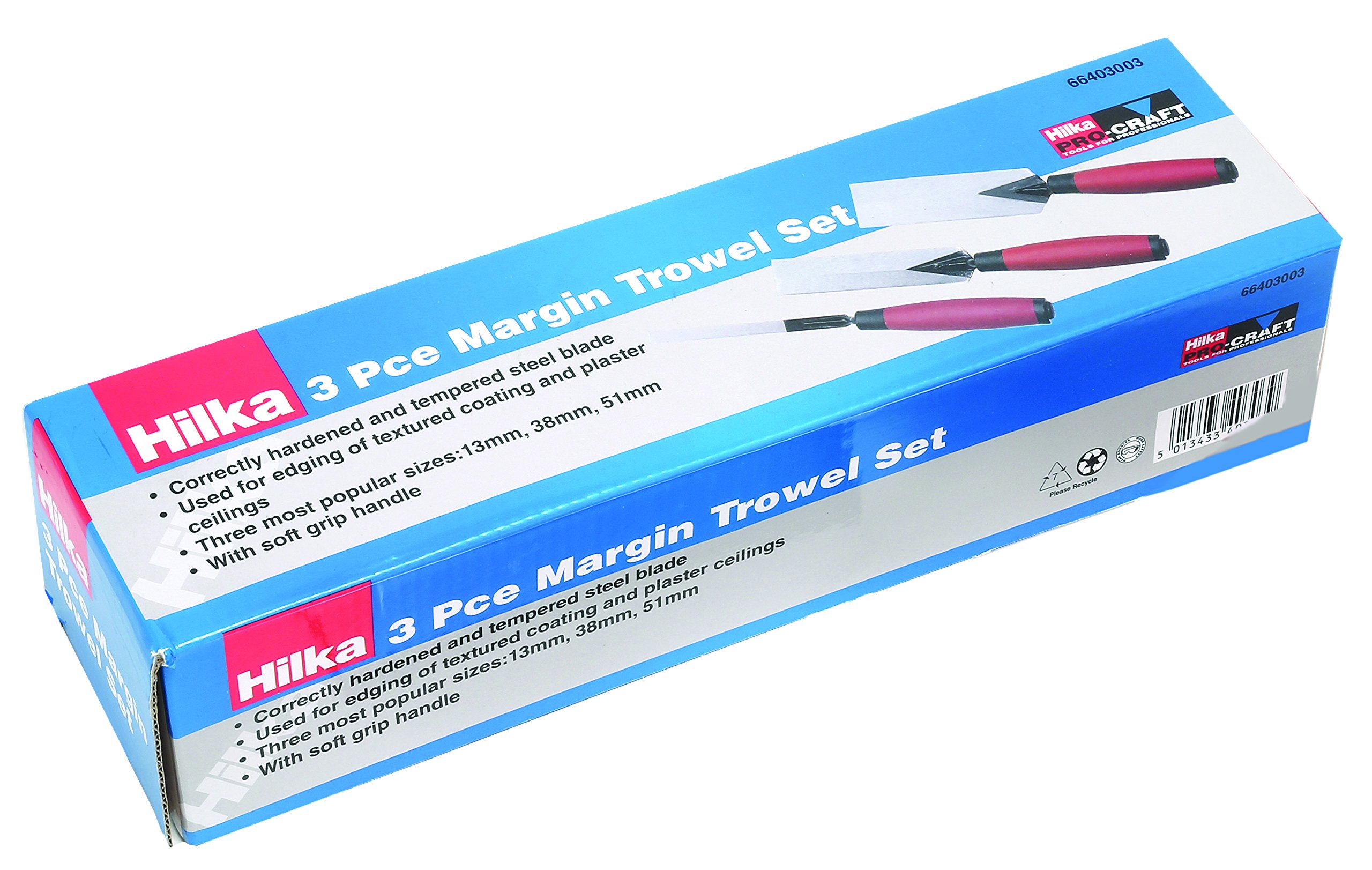 Hilka 66403003 3 PCE Margin Soft Grip Trowel Set, 51 mm