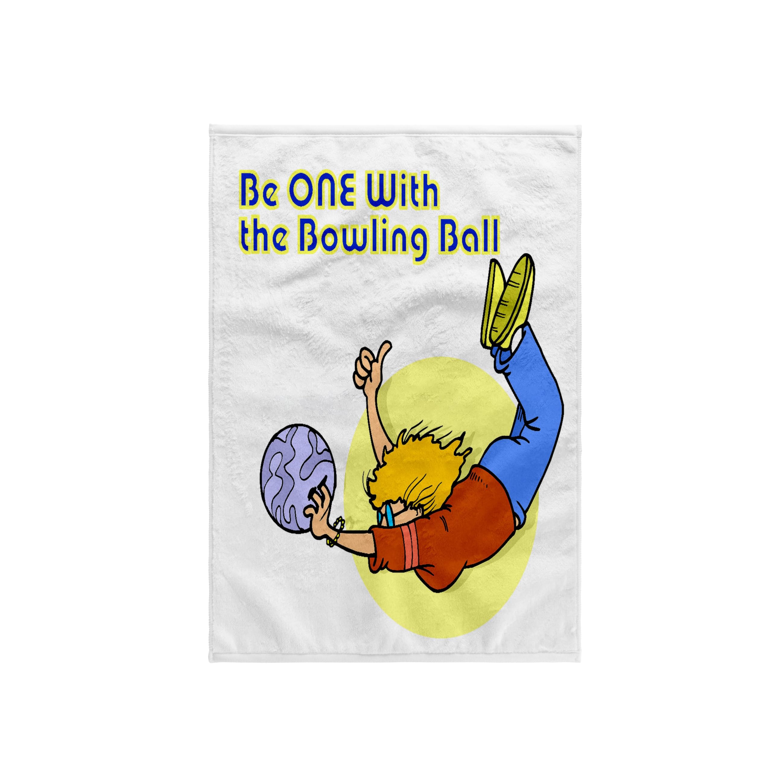 3dRose "Funny One with The Bowling Ball Sports Design Towel, Polyester/Cotton, White, 15 x 22-Inch