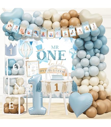Hombae First Trip Around The Sun Decorations Boy, Outer Space 1st Party