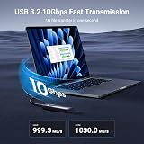 UGREEN M.2 NVMe Enclosure 10Gbps Aluminum USB 3.2 Gen2 Tool-Free 2230-2280 view 2