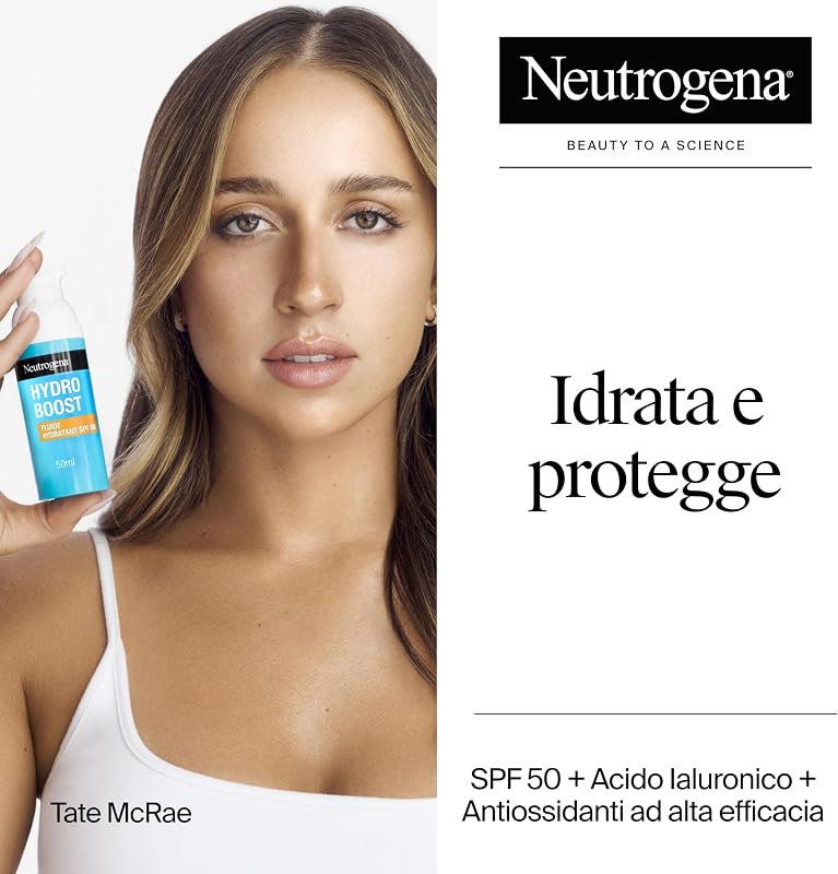 Hydro Boost Fluido Idratante, Crema Viso Protezione SPF50, 50 ml