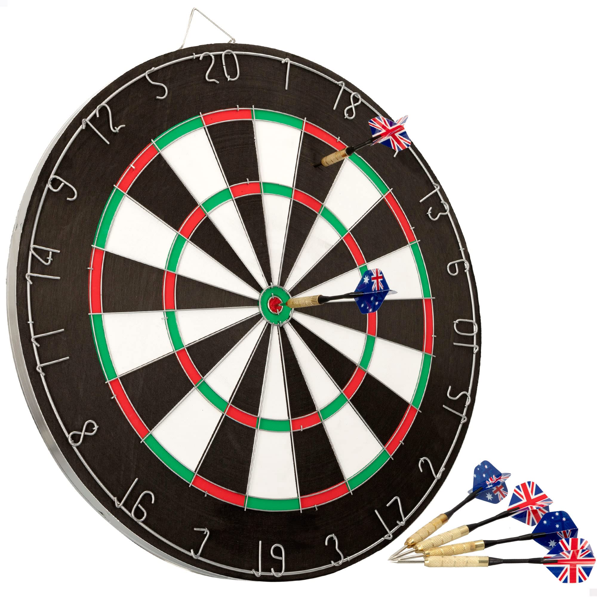 AKTIVE Unisex_Adult 54011 Dartboard Diameter 45 cm with 6 Darts, 0