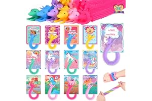 FUN LITTLE TOYS Valentines Day Cards for Kids with Stretchy Strings Fidget Toys, 36 Packs Valentines Cards for Kids Classroom, Valentines Fidget Toys Student Gift Exchange ,Valentine Party Favors for Kids