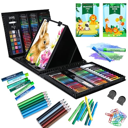 Art Supplies Kit, 276 PCS Art Set, Art Drawing Kit with Double Sided ...