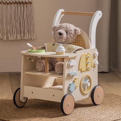 ROBOTIME Wooden Baby Walker Pram Toy Push Along Educational Toy Gift