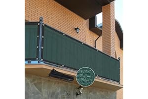 Weidear Privacy Fence Screen, 3x16FT Patio Privacy Screen, 160 GSM Shade Cloth Netting Mesh with Chain Link Cable Zip Ties, Fence Covering Privacy for Outdoor, Balcony, Yard, Panel, Garden,Wind- Green