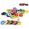 yueton Key Cap Covers 40pcs Silicone Key Caps Tags Sleeve Rings Key Identifier Code Rings in 8 Colors