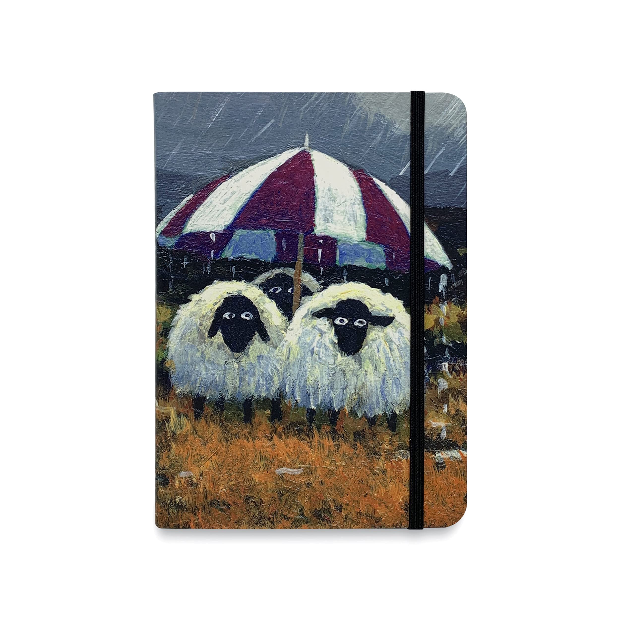 "Wish Ewe were Here" Flexible Pocket Notebook by Thomas Joseph - Sheep Under Umbrella