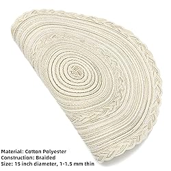 SHACOS 15 inch Round Braided Placemats Set of 12