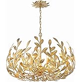 Crystorama Broche 6 Light Antique Gold Chandelier