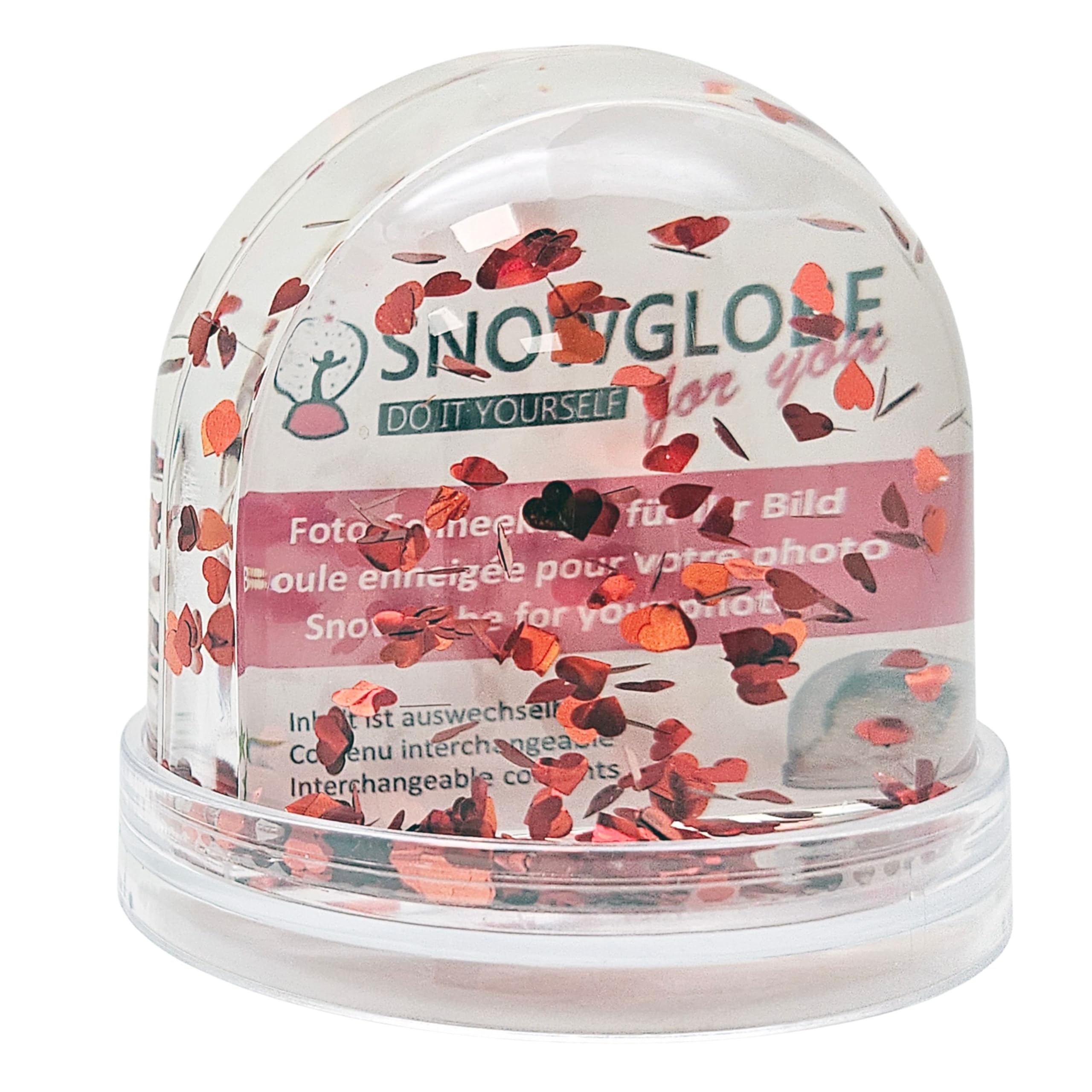Photo-Snow Globe Large Base with Red and Snow - 50006