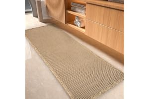 tchdio Waffle Bath Mat-Runner Rug, Super Absorbent Non Slip Bath Mats for Bathroom Machine Washable Long Rugs with Tassels, Bath Rugs for Bathroom Floor Beside Tub, 2' x 6'