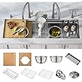 KRAUS Kore 57-inch Undermount Workstation 16 Gauge Single Bowl Stainless Steel Kitchen Sink with 10 Accessories, KWU210-57