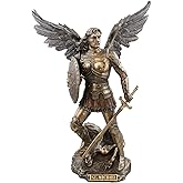 Studio Collection St. Michael with Sword and Shield - 9" Tall - Bronze Color