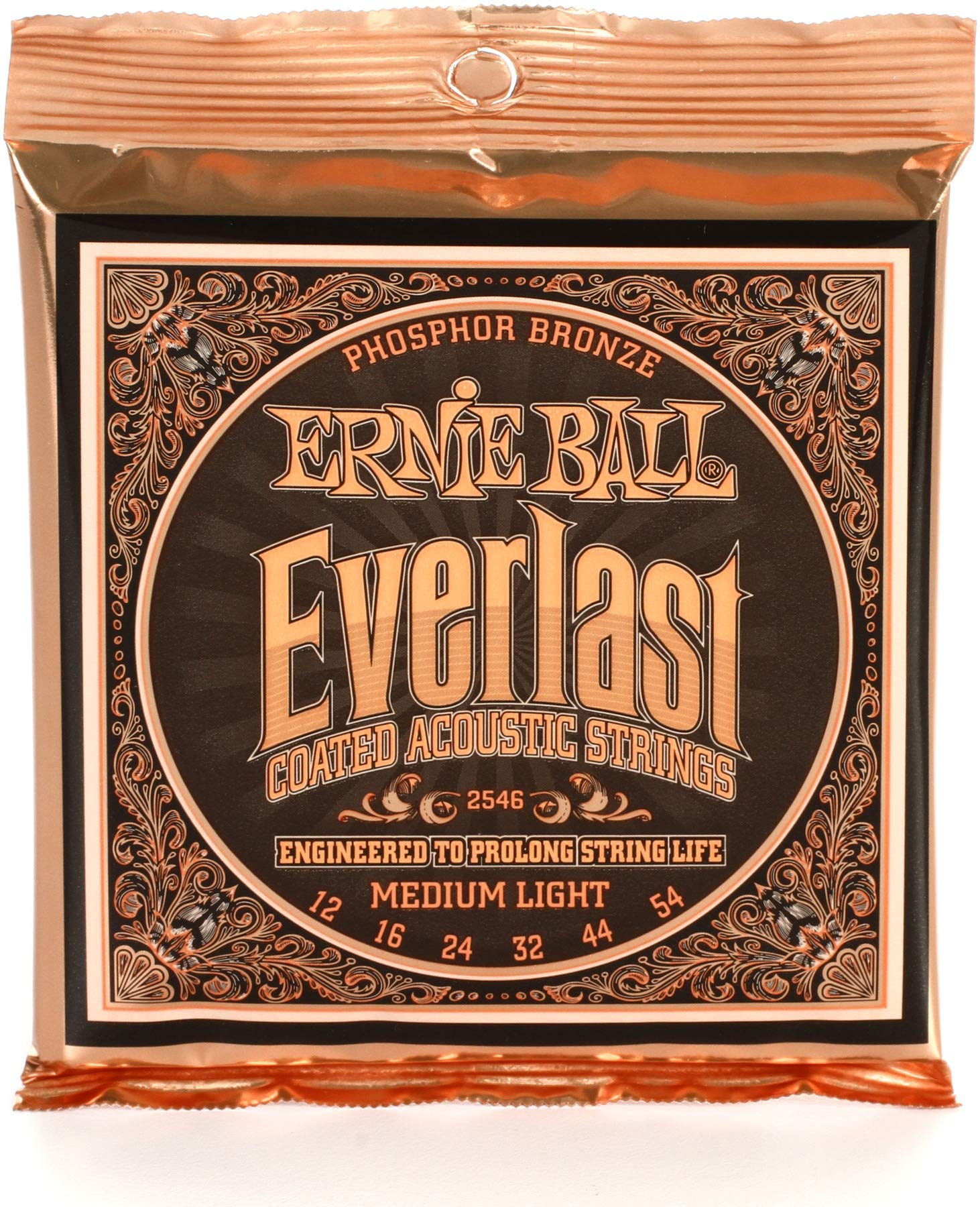 Ernie Ball Everlast Medium Light Coated Phosphor Bronze Acoustic Guitar Strings - 12-54 Gauge