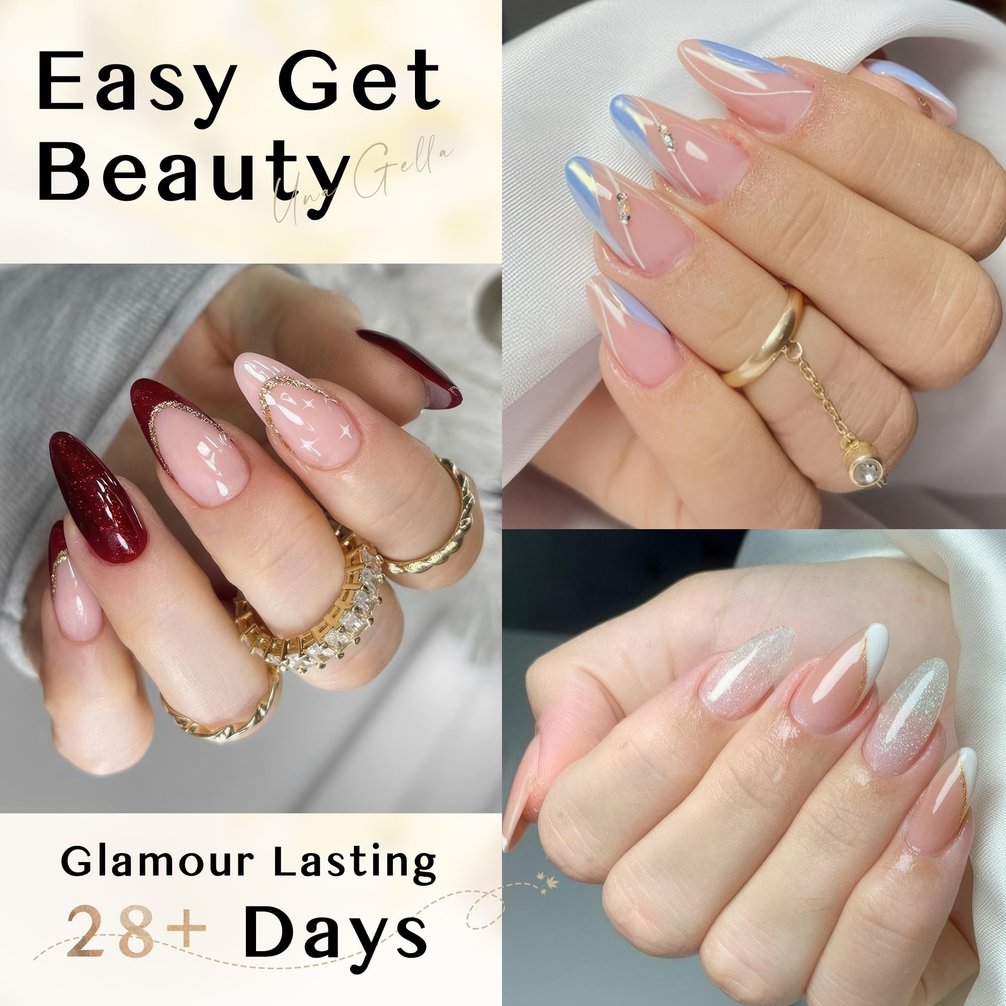 UNA GELLA Almond Nail Tips, 312PCS Half Cover Almond Shape Nail Tips Soft Gel Tips 12 Sizes Pre-shape Acrylic Clear False Nails with Handles for Press on Nails Extension DIY Home Salon - Image 2