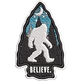 Believe I Know I've Seen Bigfoot Sasquatch Arrow Head Forest Scene Embroidered Premium Patch DIY Iron-on or Sew-on Decorative Badge Emblem Vacation Souvenir Travel Gear Clothes Appliques Cryptid Yeti